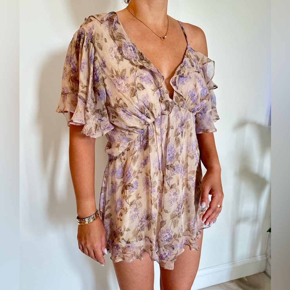 Zimmermann Floral Ruffle Tunic/minidress